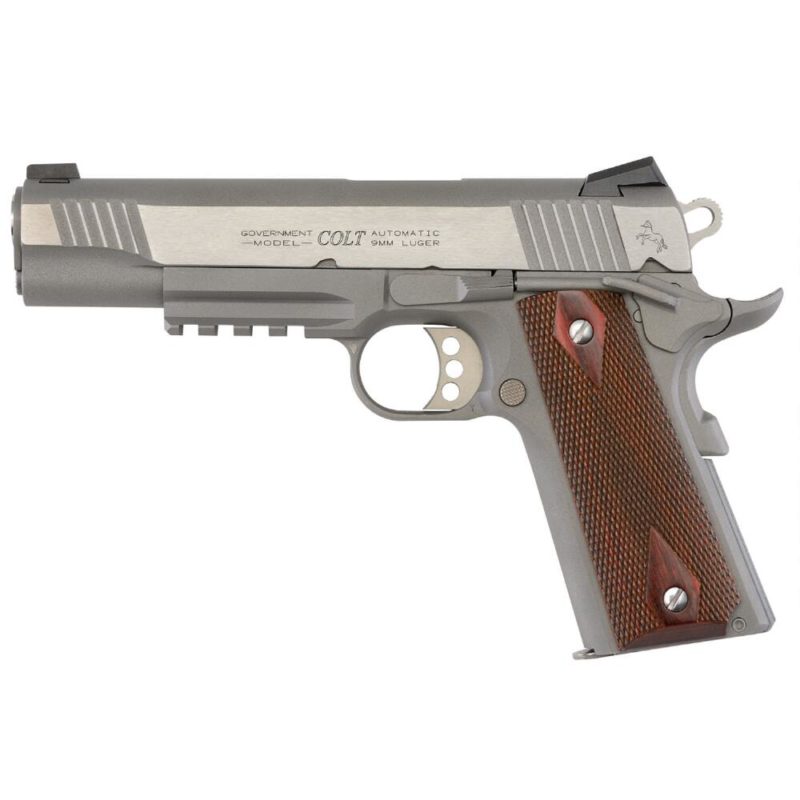 COLT 1911 SS WOOD GRIP RAIL 9MM PISTOL